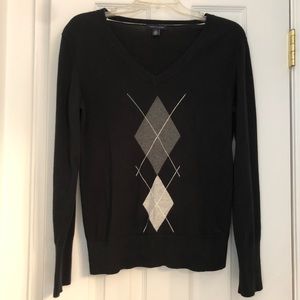 Tommy Hilfiger black argyle sweater
